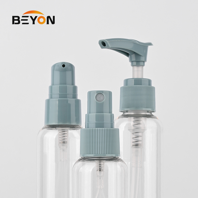 Custom 5Pcs Travel Plastic Bottle Jar Set Kit With Lotion Pump Spray