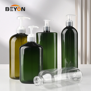 Plastic Cosmetic Bottles Custom PET Amber Plastic Lotion Bottle Packaging 200ml 500ml Shampoo Bottle with Pump