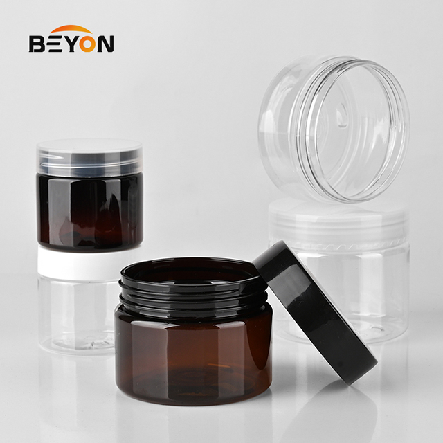 cream jar 60ml 80ml 120ml 150ml clear pet plastic cosmetic cream jar Cosmetic Container 