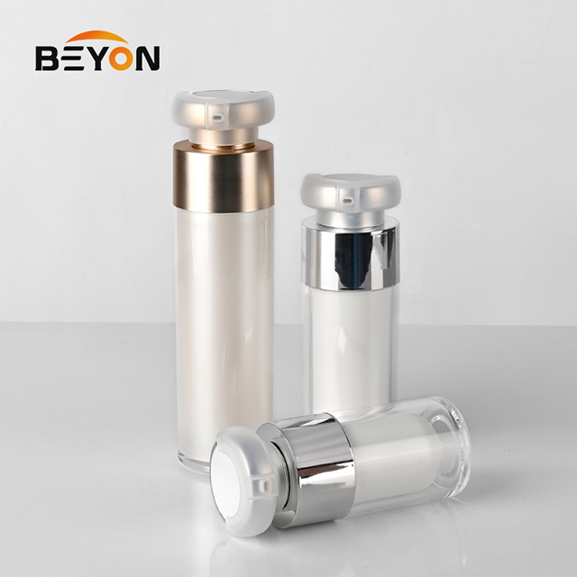 Luxury Champagne Acrylic Cosmetic Packing Bottle Cosmetic Lotion Airless Bottles